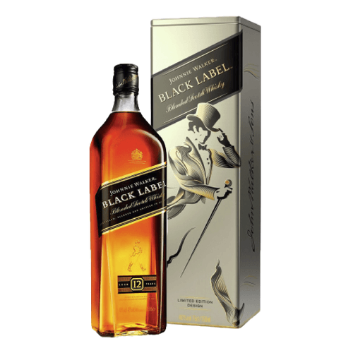Johnnie Walker Black Blended Scotch con Estuche Lata