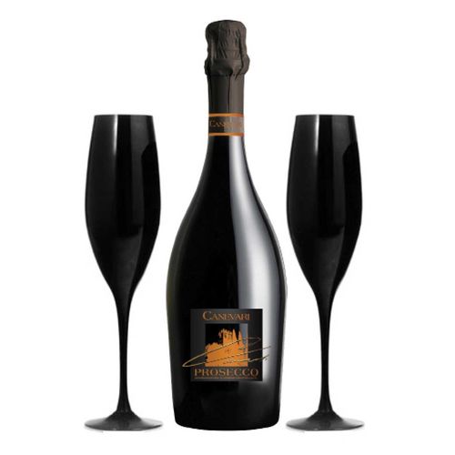 Prosecco Italiano Canevari mas 2 Copas con Estuche