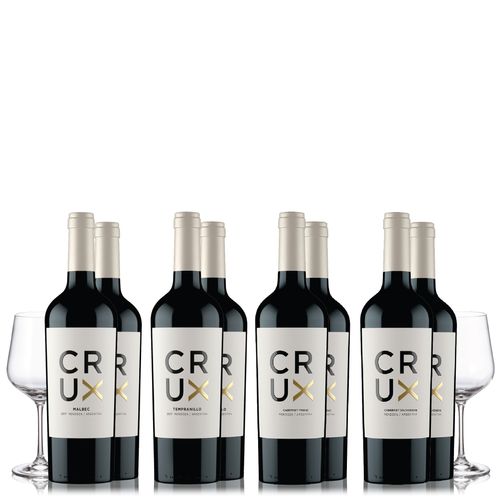 Smart Box Crux Tintos Surtido 8 vinos + 2 copas cristal