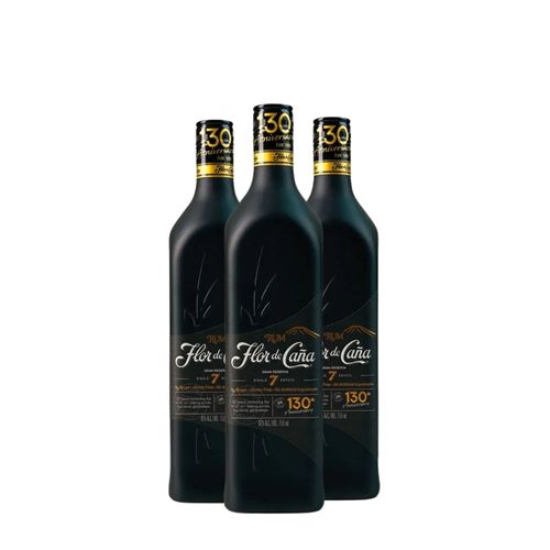 Ron Flor de Caña 7 Años Black Edition 750 ml Caja x 3